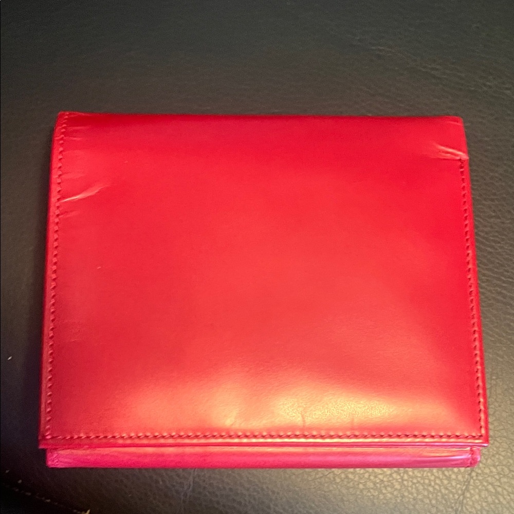 Givenchy Red Leather Envelope Clutch with Gold Emblem - Picture 5 of 12